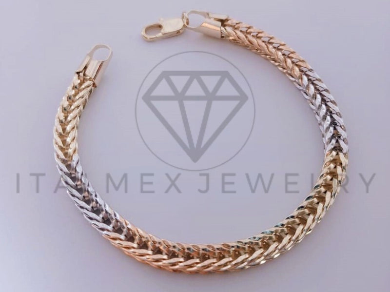 Pulsera de Lujo - 102088 - Diseño Tejido Chino Oro Laminado 18K