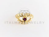 Anillo de Lujo - 103116 - Diseño Ojo Turco con CZ Rosa Oro Laminado 18K