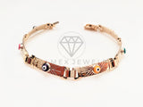 Pulsera de Lujo - 103441 - Esclava con Ojo Turco Colores Oro Laminado 18K