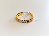 Anillo Dama de Lujo - 103497 - Diseño Ajustable Ojo Turco CZ Oro Laminado 18K