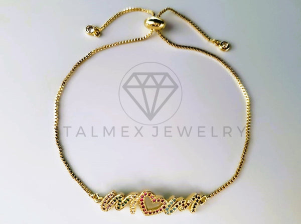 Pulsera de Lujo - 103713 - Diseño Ajustable Mom CZ Color Oro Laminado 18K