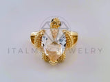 Anillo Dama de Lujo - 104554 - Diseño Tortuga con CZ Clara Oro Laminado 18K