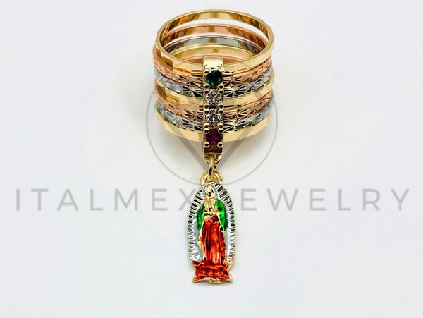 Anillo de Dama - 105592 - Anillo Semanario Virgen Guadalupe Oro Laminado 18K