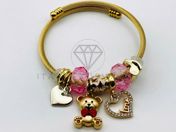 Pulsera de Lujo - 105652 - Pulsera PDR Osito y Corazon Love Oro Laminado 18K