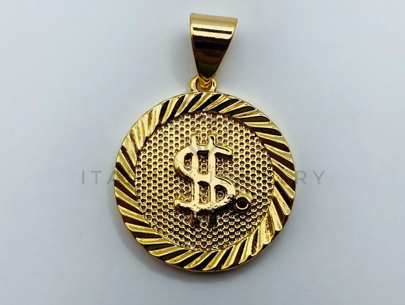 Dije de Lujo - 105720 - Dije Moneda Dinero Oro Laminado 18K