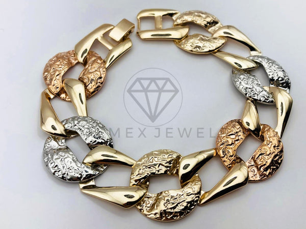 Pulsera de Lujo - 106221 -Pulsera Cubana Diamantada Extra Gruesa - Oro Laminado