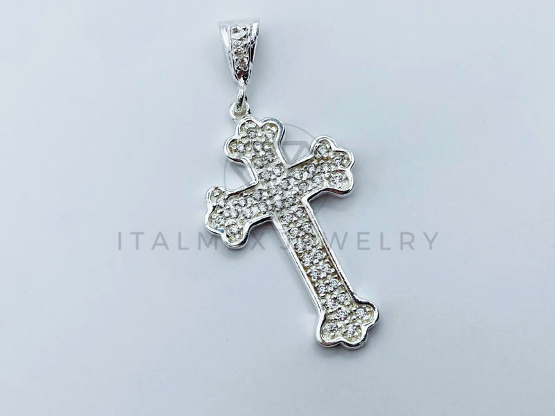 Dije de Lujo - 106267 - Dije Cruz con Circonia - Plata .925