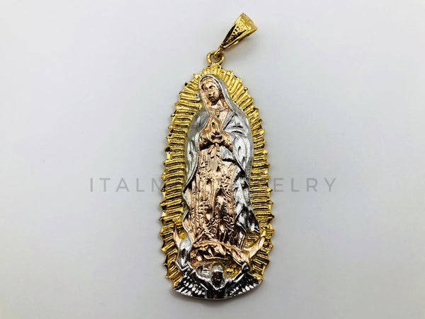 Dije de Lujo - 100498 - Virgen de Guadalupe Extra Grande 3 Oros - Oro Laminado 18K