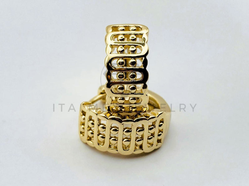 Arete de Lujo - 106134 - Huggie ZigZag Dorado - Oro Laminado 18K