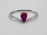 Anillo de Dama - 104710 - Anillo Solitario Gota Circonia Rosa - Plata .925