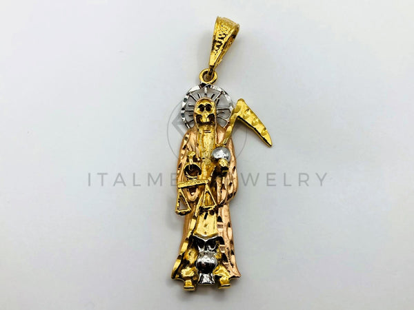 Dije de Lujo - 100461 - Santa Muerte 3 Oros - Oro Laminado 18K