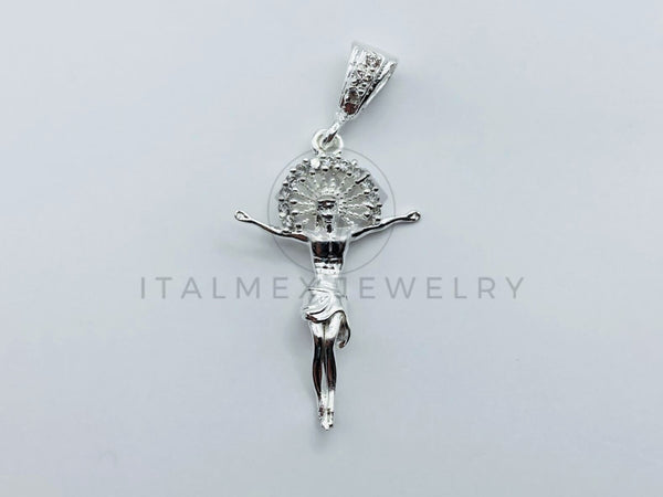 Dije de Lujo - 106266 - Dije Cristo con Circonia - Plata .925