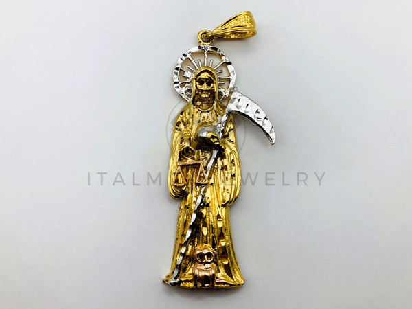 Dije de Lujo - 100487 - Dije Santa Muerte 3 Oros - Oro Laminado 18K