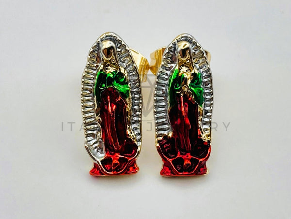 Arete de Lujo - 105996 - Diseño de Virgen de Guadalupe Color - Oro Laminado 18K