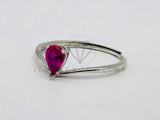 Anillo de Dama - 104710 - Anillo Solitario Gota Circonia Rosa - Plata .925