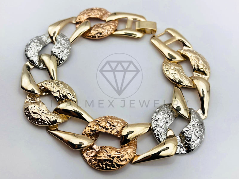 Pulsera de Lujo - 106221 -Pulsera Cubana Diamantada Extra Gruesa - Oro Laminado