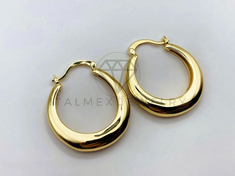 Arete de Lujo - 106137 - Arracada Clasica Lisa 30mm - Oro Laminado 18K