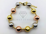 Pulsera Ajustable - 105965 - Diseño Bola Lisa 13mm Oro Laminado