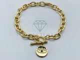 Pulsera de Lujo - 105826 - Pulsera Charms Ojo Turco Oro Laminado 18K