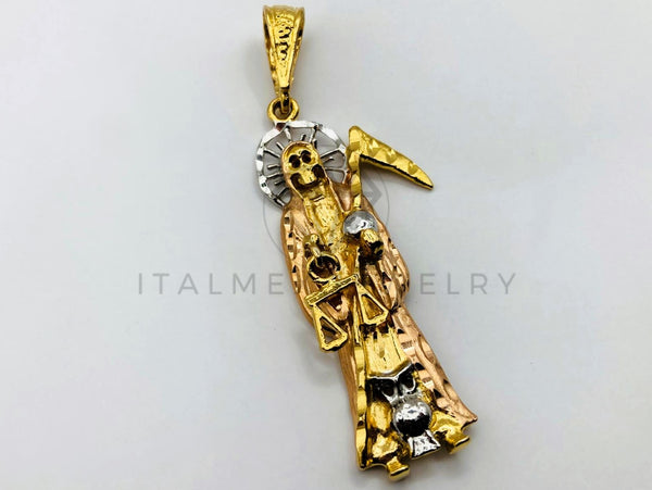 Dije de Lujo - 100461 - Santa Muerte 3 Oros - Oro Laminado 18K