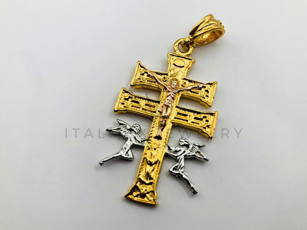 Dije Religioso - 100431 - Cruz de Caravaca Tamaño Mediana 3 Oros Oro Laminado 18K