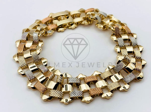 Pulsera de Lujo - 106195 - Pulsera Extensible Diseño Rolex 3 Oros - Oro Laminado 18K