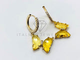 Arete de Lujo - 106122 - Arete Mariposa Circonia Amarilla - Oro Laminado 18K