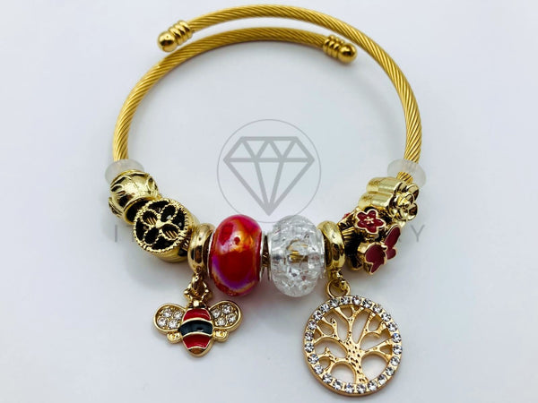 Pulsera de Lujo - 105854 - Pulsera PDR Abeja y Arbol de la Vida Oro Laminado 18K