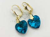 Arete de Lujo - 103063 - Arete Estilo Corazón CZ Azul Oro Laminado 18K