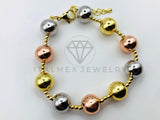 Pulsera Ajustable - 105965 - Diseño Bola Lisa 13mm Oro Laminado