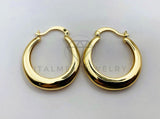 Arete de Lujo - 106137 - Arracada Clasica Lisa 30mm - Oro Laminado 18K