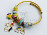 Pulsera de Lujo - 105853 - Pulsera PDR Unicornio y Arcoiris Oro Laminado 18K