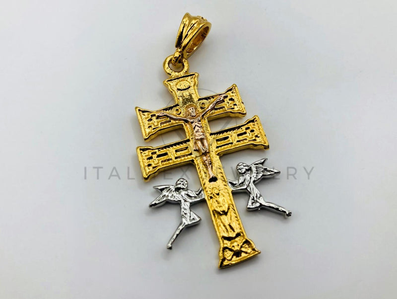 Dije de Lujo - 104196 - Cruz de Caravaca Tamaño Chica 3 Oros - Oro Laminado 18K