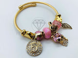 Pulsera de Lujo - 105850 - Pulsera PDR Gatito Circonia Rosa Oro Laminado 18K