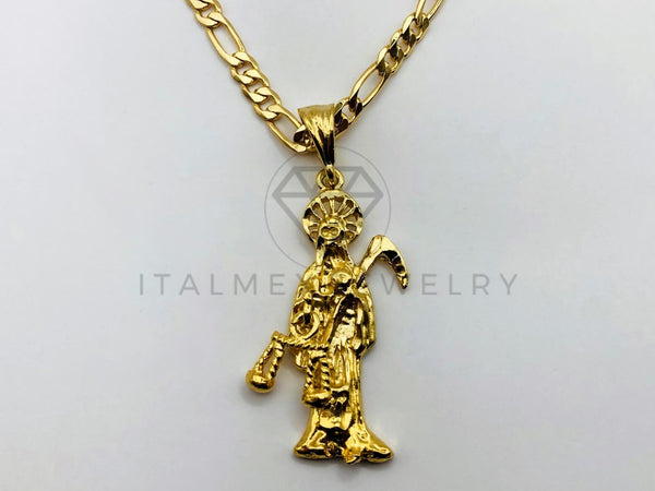 Dije Religioso - 100414 - Santa Muerte Tamaño Chica Oro Laminado 18K