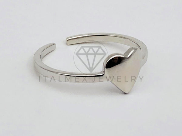 Anillo de Dama - 104128 - Anillo Ajustable Corazón Liso - Plata .925