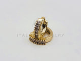 Arete de Lujo - 106140 - Huggie Clasico Circonia Clara - Oro Laminado 18K