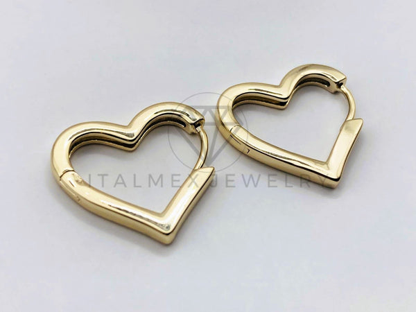 Arete de Lujo - 106162 - Huggie Corazon Dorado - Oro Laminado 18K