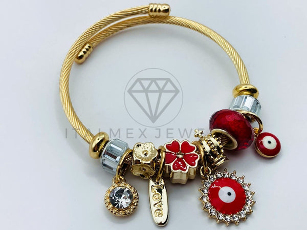 Pulsera de Lujo - 105847 - Pulsera PDR Ojo Turco Rojo Oro Laminado 18K