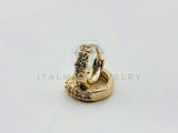 Arete de Lujo - 106136 - Huggie Chispas Circonia Clara - Oro Laminado 18K