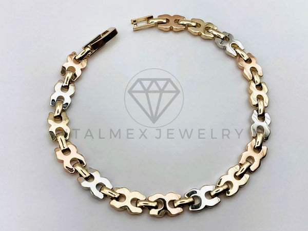 Pulsera de Lujo - 106206 - Pulsera Eslabon X Italiano - Oro Laminado