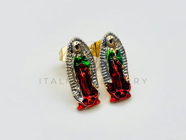 Arete de Lujo - 105996 - Diseño de Virgen de Guadalupe Color - Oro Laminado 18K