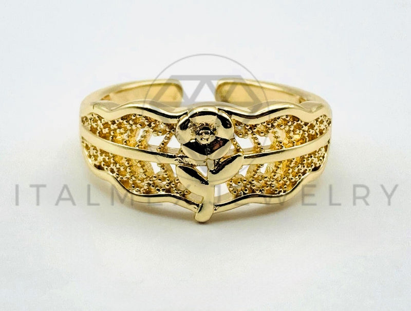 Anillo de Dama - 105574 - Anillo Rosa Dorado Oro Laminado 18K