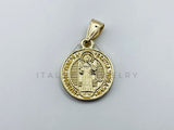 Dije de Lujo - 105726 - Dije Medalla San Benito Chico Oro Laminado 18K