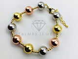 Pulsera Ajustable - 105965 - Diseño Bola Lisa 13mm Oro Laminado