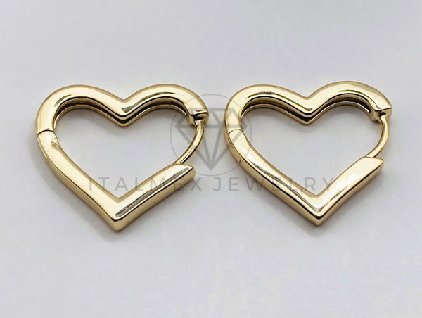 Arete de Lujo - 106162 - Huggie Corazon Dorado - Oro Laminado 18K