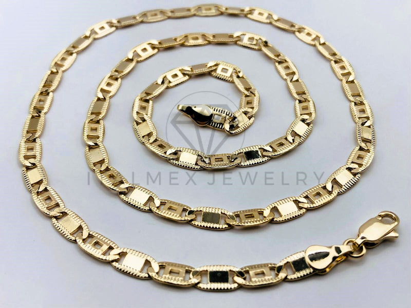 Cadena Clásica - 102165 - Estilo Gucci Rayada 4.5mm/20 Pulgadas Dorada - Oro Laminado 18K