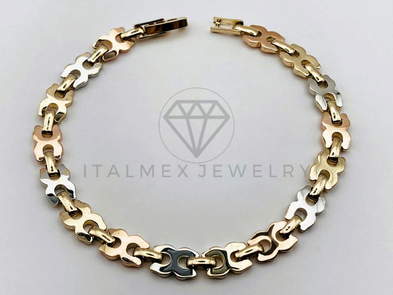 Pulsera de Lujo - 106206 - Pulsera Eslabon X Italiano - Oro Laminado