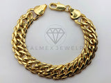 Pulsera de Lujo - 104420 - Diseño Double Link 10mm/7 Pulgadas - Oro Laminado 18K