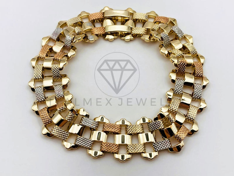 Pulsera de Lujo - 106195 - Pulsera Extensible Diseño Rolex 3 Oros - Oro Laminado 18K